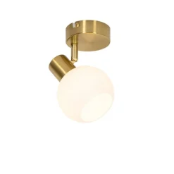 Art-Deco-Spot Gold mit Opalglas verstellbar – Anouk