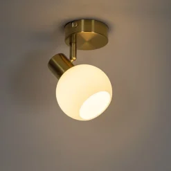 Art-Deco-Spot Gold mit Opalglas verstellbar – Anouk