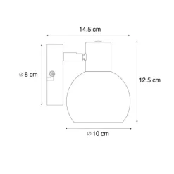 Art-Deco-Spot Gold mit Opalglas verstellbar – Anouk