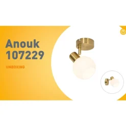 Art-Deco-Spot Gold mit Opalglas verstellbar – Anouk