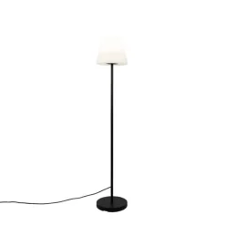 Außen Stehlampe schwarz mit weißem Schirm IP65 25 cm - Virginia