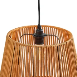 Außenhängeleuchte schwarz mit orangefarbenen Seilschirmen 3-flammig IP44 - Cava Jayla