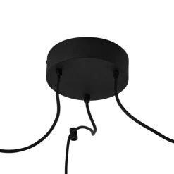 Außenhängeleuchte schwarz mit orangefarbenen Seilschirmen 3-flammig IP44 - Cava Jayla