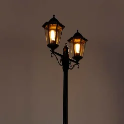 Außenlaterne schwarz 220 cm 2-flammig IP44 - Havanna