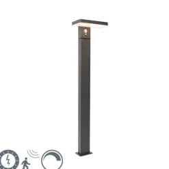 Außenpfosten dunkelgrau 80 cm inkl. LED und Abblendlicht auf Solar - Sunnie