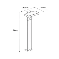 Außenpfosten dunkelgrau 80 cm inkl. LED und Abblendlicht auf Solar - Sunnie