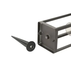 Außenpoller dunkelgrau 25 cm mit Abblendlicht und Solarsensor - Sonne