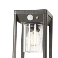 Außenpoller dunkelgrau 25 cm mit Abblendlicht und Solarsensor - Sonne