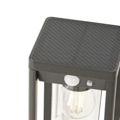 Außenpoller dunkelgrau 25 cm mit Abblendlicht und Solarsensor - Sonne