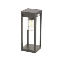 Außenpoller dunkelgrau 25 cm mit Abblendlicht und Solarsensor - Sonne