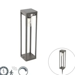 Außenpoller dunkelgrau 40 cm inkl. LED und Solar - Sonne