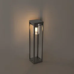 Außenpoller dunkelgrau 40 cm inkl. LED und Solar - Sonne