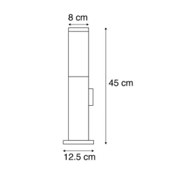 Außen-Stablampe aus Stahl inklusive Fassung IP44 - Malios mit Erdspieß und Kabelverschraubung