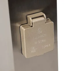 Außen-Stablampe aus Stahl inklusive Fassung IP44 - Malios mit Erdspieß und Kabelverschraubung