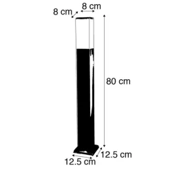 Außen-Stablampe Stahl 80cm IP44 - Malios mit Erdspieß und Kabelverschraubung