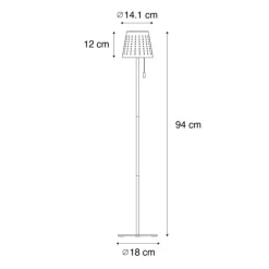 Außenstehleuchte grün inkl. LED 3-stufig dimmbar auf Solar - Ferre