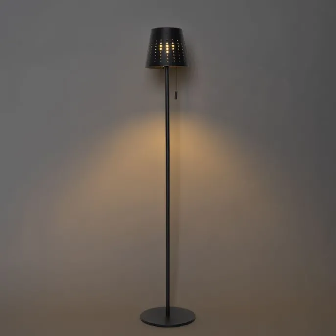 Außenstehleuchte schwarz inkl. LED 3-stufig dimmbar auf Solar - Ferre