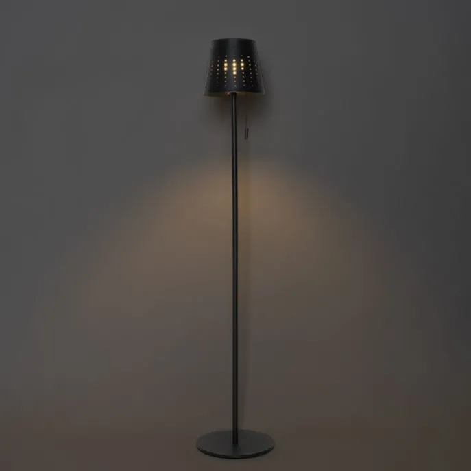 Außenstehleuchte schwarz inkl. LED 3-stufig dimmbar auf Solar - Ferre