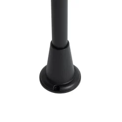 Außen-Stehleuchte schwarz mit geriffeltem Glas 100 cm IP44 - Charlois Ribbed