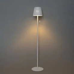 Außenstehleuchte weiß inkl. LED 3-stufig dimmbar auf Solar - Ferre