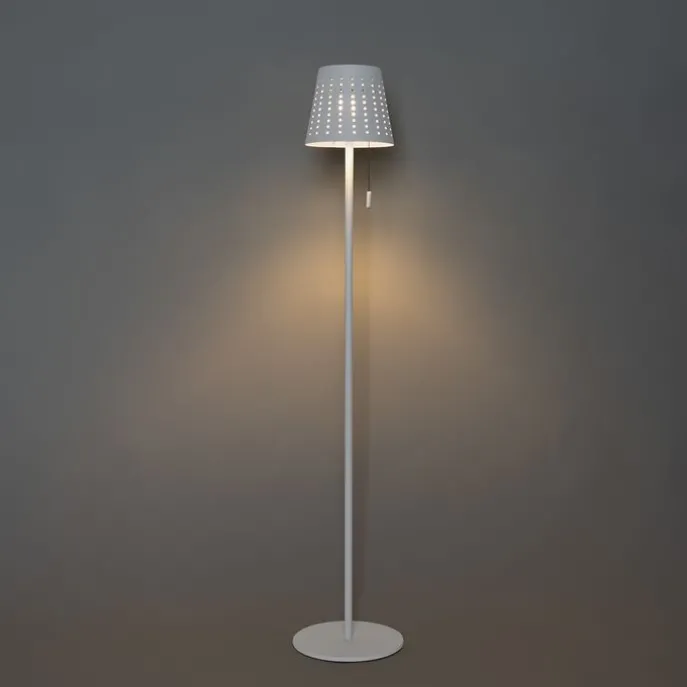 Außenstehleuchte weiß inkl. LED 3-stufig dimmbar auf Solar - Ferre