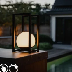 Außen-Tischleuchte Schwarz inkl. wiederaufladbare LED mit Touchsensor - Nowi