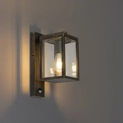 Außenwandlaterne Antikgold mit Bewegungssensor IP44 - Charlois