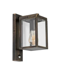 Außenwandlaterne Antikgold mit Bewegungssensor IP44 - Charlois