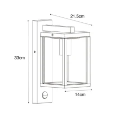 Außenwandlaterne Antikgold mit Bewegungssensor IP44 - Charlois