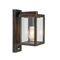 Außenwandlaterne Antikgold mit Bewegungssensor IP44 - Charlois