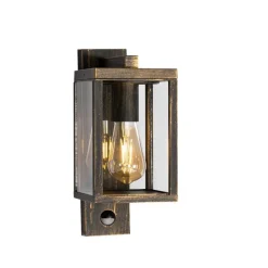 Außenwandlaterne Antikgold mit Bewegungssensor IP44 - Charlois