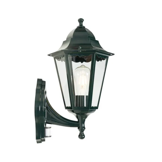 Außenwandlaterne dunkelgrün mit Bewegungsmelder IP44 - New Orleans up