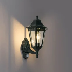 Außenwandlaterne dunkelgrün mit Bewegungsmelder IP44 - New Orleans up