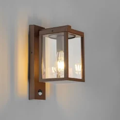 Außenwandlaterne rostbraun mit Bewegungssensor IP44 - Charlois