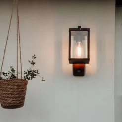 Außenwandlaterne rostbraun mit Bewegungssensor IP44 - Charlois