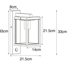 Außenwandlaterne rostbraun mit Bewegungssensor IP44 - Charlois