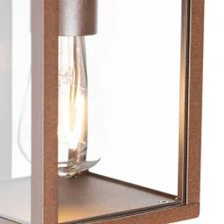 Außenwandlaterne rostbraun mit Bewegungssensor IP44 - Charlois