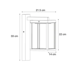 Außenwandlaterne schwarz inkl. LED-Bewegungsmelder - Ferdinand