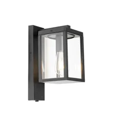 Außenwandlaterne schwarz mit Hell-Dunkel-Sensor IP44 - Charlois