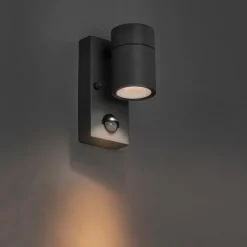 Außenwandleuchte Anthrazit IP44 mit Bewegungssensor - Solo