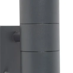 Außenwandleuchte Anthrazit 2-flammig IP44 mit Bewegungsmelder - Duo