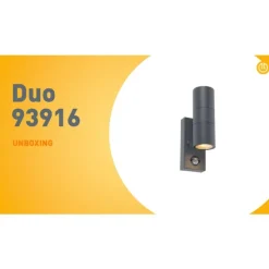 Außenwandleuchte Anthrazit 2-flammig IP44 mit Bewegungsmelder - Duo