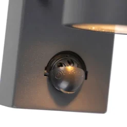 Außenwandleuchte Anthrazit 2-flammig IP44 mit Bewegungsmelder - Duo