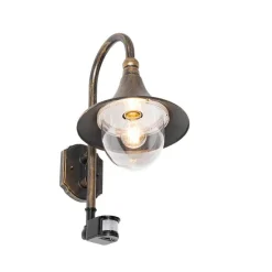 Außenwandleuchte antikgold IP44 inkl. Bewegungsmelder - Daphne