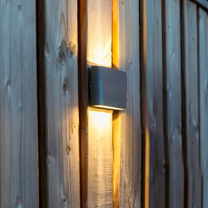 Außenwandleuchte dunkelgrau 17,5 cm inkl. LED IP65 - Batt