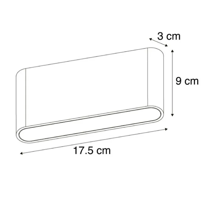 Außenwandleuchte dunkelgrau 17,5 cm inkl. LED IP65 - Batt