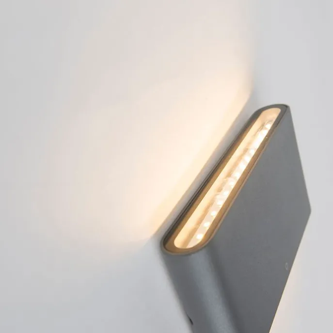 Außenwandleuchte dunkelgrau 17,5 cm inkl. LED IP65 - Batt