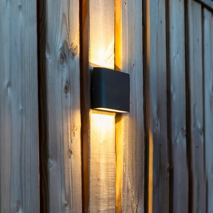 Außenwandleuchte dunkelgrau 17,5 cm inkl. LED IP65 - Batt