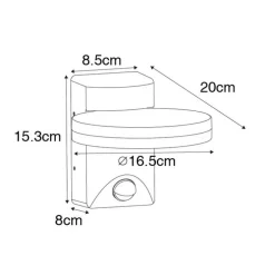 Außenwandleuchte rostbraun inkl. LED IP54 Bewegungssensor - Esmee