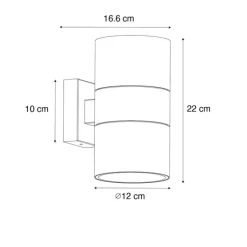 Außenwandleuchte schwarz 2-flammig AR111 IP44 - Duo